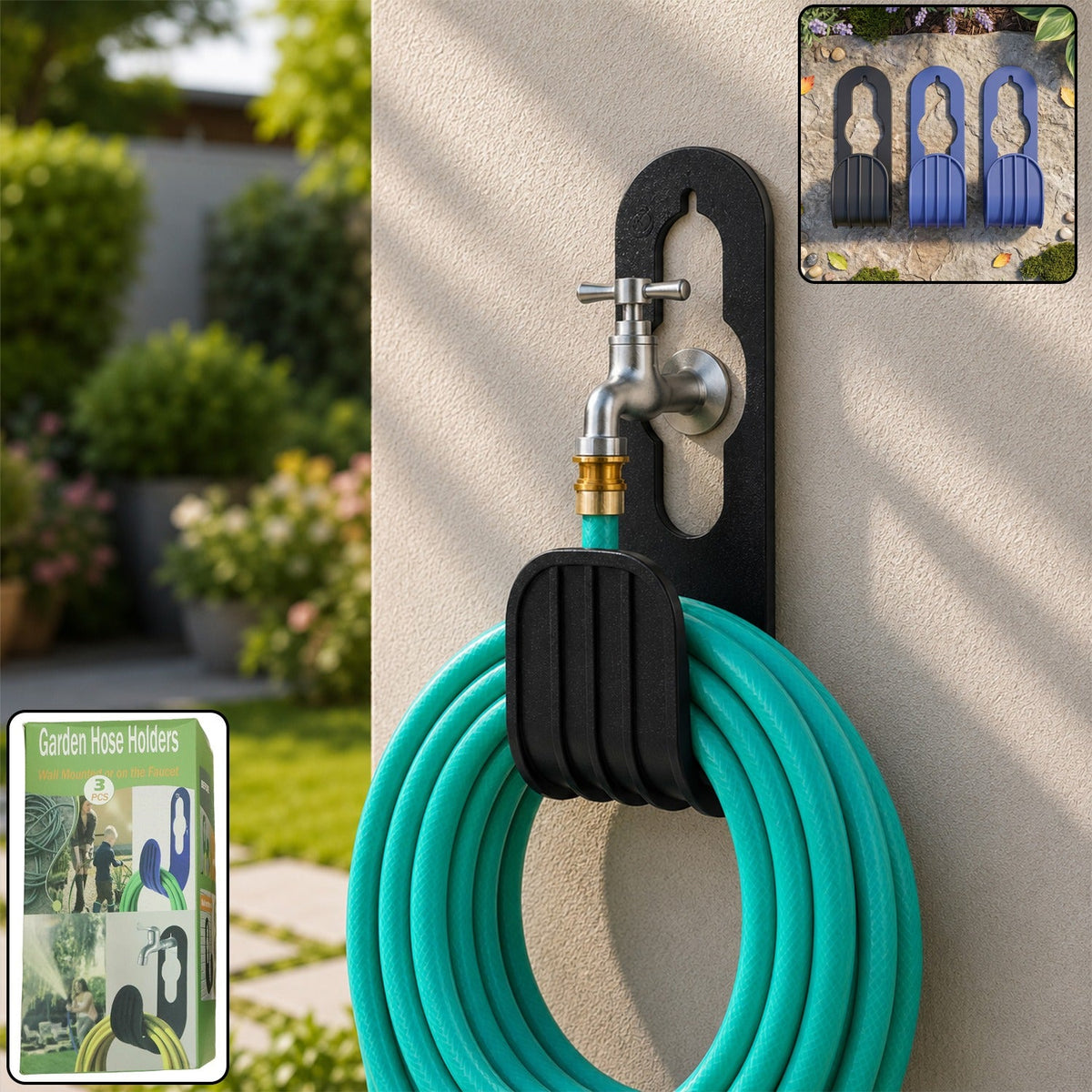 Plastic Garden Hose Holder, Wall Mounted Hose Hanger for Pipe Storage