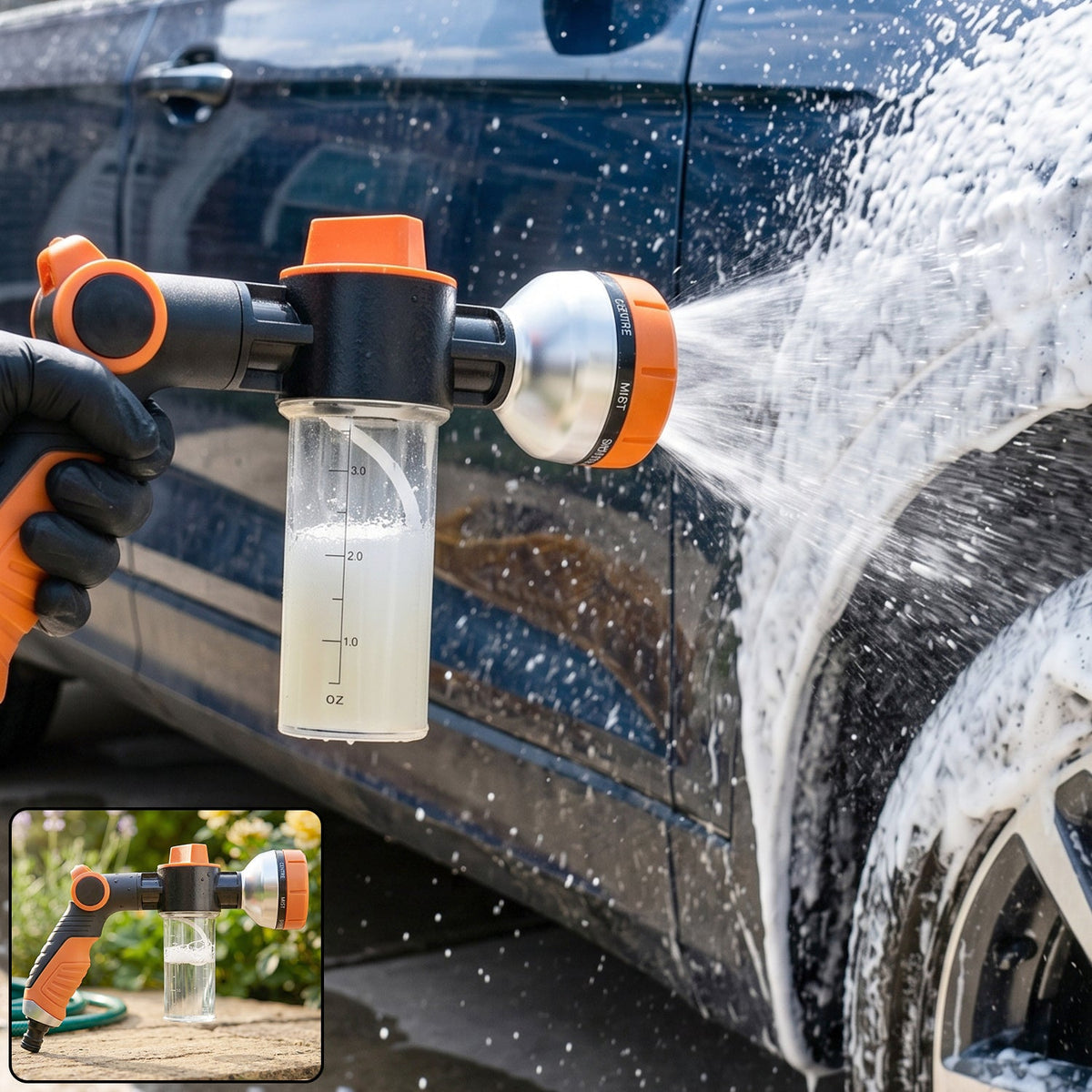 Adjustable Hose Spray Nozzle – Multi-Pattern Water Gun for Car & Garden