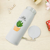 Glass Water Bottle – 450ml Borosilicate Leakproof with Bamboo Lid