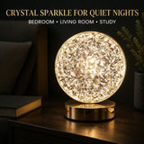 Round Crystal LED Table Lamp – Dimmable Touch & USB Rechargeable