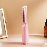 Mini Hair Straightener Brush – Cordless & Rechargeable for Travel