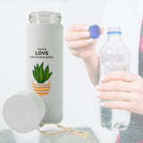 Glass Water Bottle – 450ml Borosilicate Leakproof with Bamboo Lid