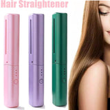 Mini Hair Straightener Brush – Cordless & Rechargeable for Travel