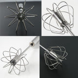 Stainless Steel Egg Whisk Hand Push Rotary Blender 27 cm