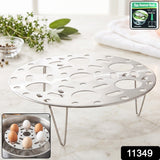 Stainless Steel Round Egg Steamer Rack Folding Trivet Stand for Pot