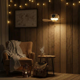 3 in 1 Rechargeable Camping Fan with LED Light Timer and Hanging Hook