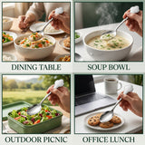 Stainless Steel Carved Handle Dinner Spoon – Elegant Design for Dining