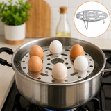 Stainless Steel Round Egg Steamer Rack Folding Trivet Stand for Pot