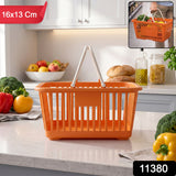 Plastic Storage Basket with Foldable Handles – Compact & Durable Organiser