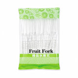 Mini Disposable Plastic Fruit Fork – Elegant Beaded Handle Design