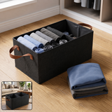 Foldable Cloth Storage Basket with Handle, Collapsible Clothes Organizer (47x28 Cm)