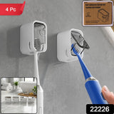 Self Adhesive Dustproof Toothbrush Holder – Space-saving Wall Mount