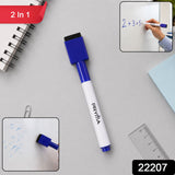 2 in 1 Whiteboard Marker Pen – With Eraser Cap & Vivid Blue Ink