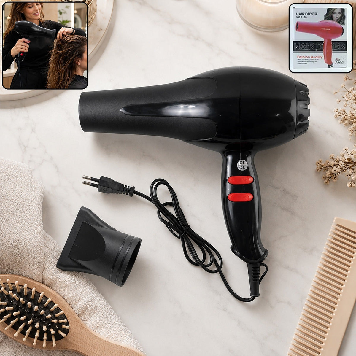Salon Hair Dryer Portable Foldable Blow Dryer Hot and Cold Air Styling