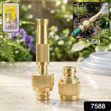 Golden Brass Garden Hose Water Nozzle Spray Gun with Quick Connect...
