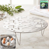 Stainless Steel Round Egg Steamer Rack Folding Trivet Stand for Pot