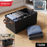 Foldable Cloth Storage Basket with Handle, Collapsible Clothes Organizer (47x28 Cm)