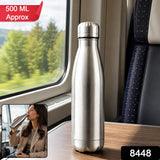 Stainless Steel Water Bottle 500ml – Leakproof Hydration for Travel