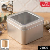 Storage Tin Box – Durable, Clear-Window with Secure Lid for Small Items