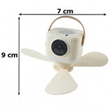 3 in 1 Rechargeable Camping Fan with LED Light Timer and Hanging Hook