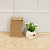 Mini Artificial Plant with Ceramic Pot White Flower Bonsai for Home Decor