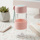Portable Glass Water Bottle 230ml with Silicone Sleeve and Carry St...