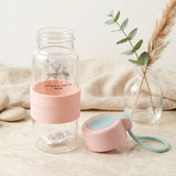 Portable Glass Water Bottle 230ml with Silicone Sleeve and Carry St...
