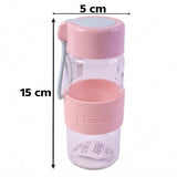 Portable Glass Water Bottle 230ml with Silicone Sleeve and Carry St...