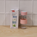 Portable Glass Water Bottle 230ml with Silicone Sleeve and Carry St...