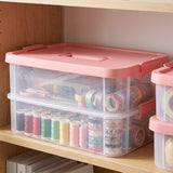 Plastic Transparent Storage Box with Lid 2XL 2 Layer Stackable Organizer