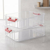 Plastic Transparent Storage Box with Lid 2XL 2 Layer Stackable Organizer