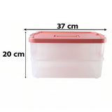Plastic Transparent Storage Box with Lid 2XL 2 Layer Stackable Organizer