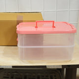Plastic Transparent Storage Box with Lid 2XL 2 Layer Stackable Organizer