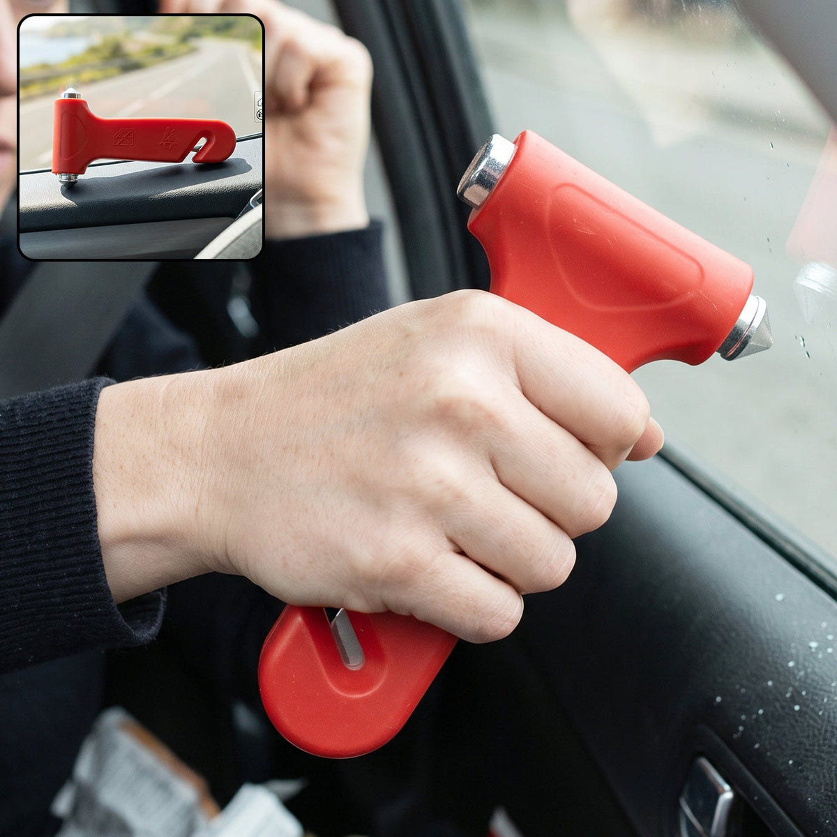 2 in 1 Car Safety Hammer Emergency Window Breaker and Seatbelt Cutter
