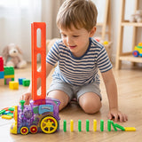 Automatic Domino Laying Train Engine Toy with Light and Music for K...