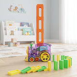 Automatic Domino Laying Train Engine Toy with Light and Music for K...