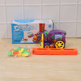 Automatic Domino Laying Train Engine Toy with Light and Music for K...