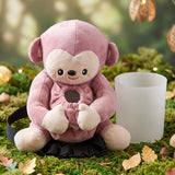 Car Trash Can and Tissue Box Holder Cute Plush Monkey Dustbin Organizer