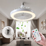 Remote Control Ceiling Fan with Light, E27 Socket LED Lamp Fan for Home
