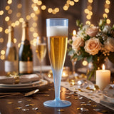 Reusable Plastic Champagne Flutes Wine Glasses Set Assorted Colours (6 Pc Set)