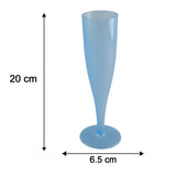 Reusable Plastic Champagne Flutes Wine Glasses Set Assorted Colours (6 Pc Set)
