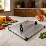 Stainless Steel 2 in 1 Cutting and Chopping Board with Knife for Ki...