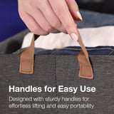 Foldable Cloth Storage Basket with Handle, Collapsible Clothes Organizer (47x28 Cm)