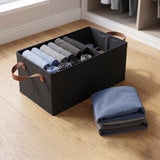 Foldable Cloth Storage Basket with Handle, Collapsible Clothes Organizer (47x28 Cm)