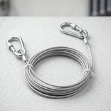 Heavy Duty Steel Clothesline – 5 Meter Wire Rope with Carabiner Hooks