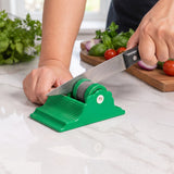 Compact Knife Sharpener with Adhesive Base, Manual Roller Blade Sharpener, knife sharpner