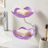 Flower Shape Double Layer Soap Dish – Wall Mount, Self Draining