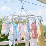 Stainless Steel Round Multi Clip Drying Hanger for Socks and Underwear