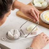 2 in 1 Stainless Steel Egg Cutter Slicer and Wedger for Boiled Eggs