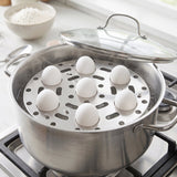 Stainless Steel Round Egg Steamer Rack Folding Trivet Stand for Pot